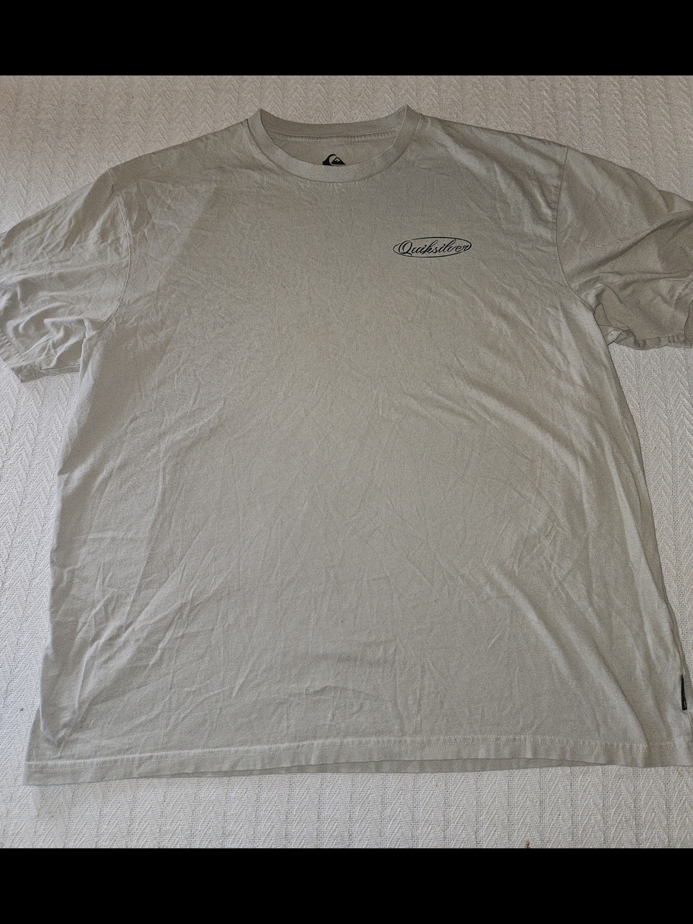 Quiksilver Short Sleeve Crew Tee in Light Beige with Chest Logo